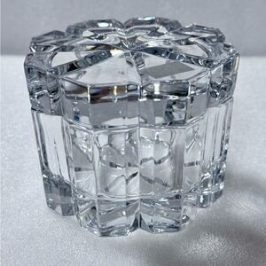 Vintage Heavy Mikasa Crystal Jar Trinket Box W/ Lid Ocatagon